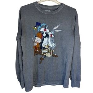 Looney Tunes Men’s Long Sleeved Cotton Double Sided Character T-shirt Size S/M